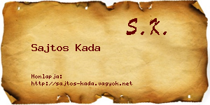 Sajtos Kada névjegykártya